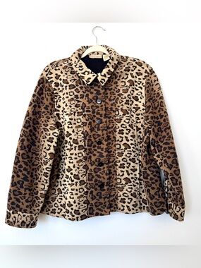 Women’s Y2K Leopard Print Button-Front Jacket - Brown